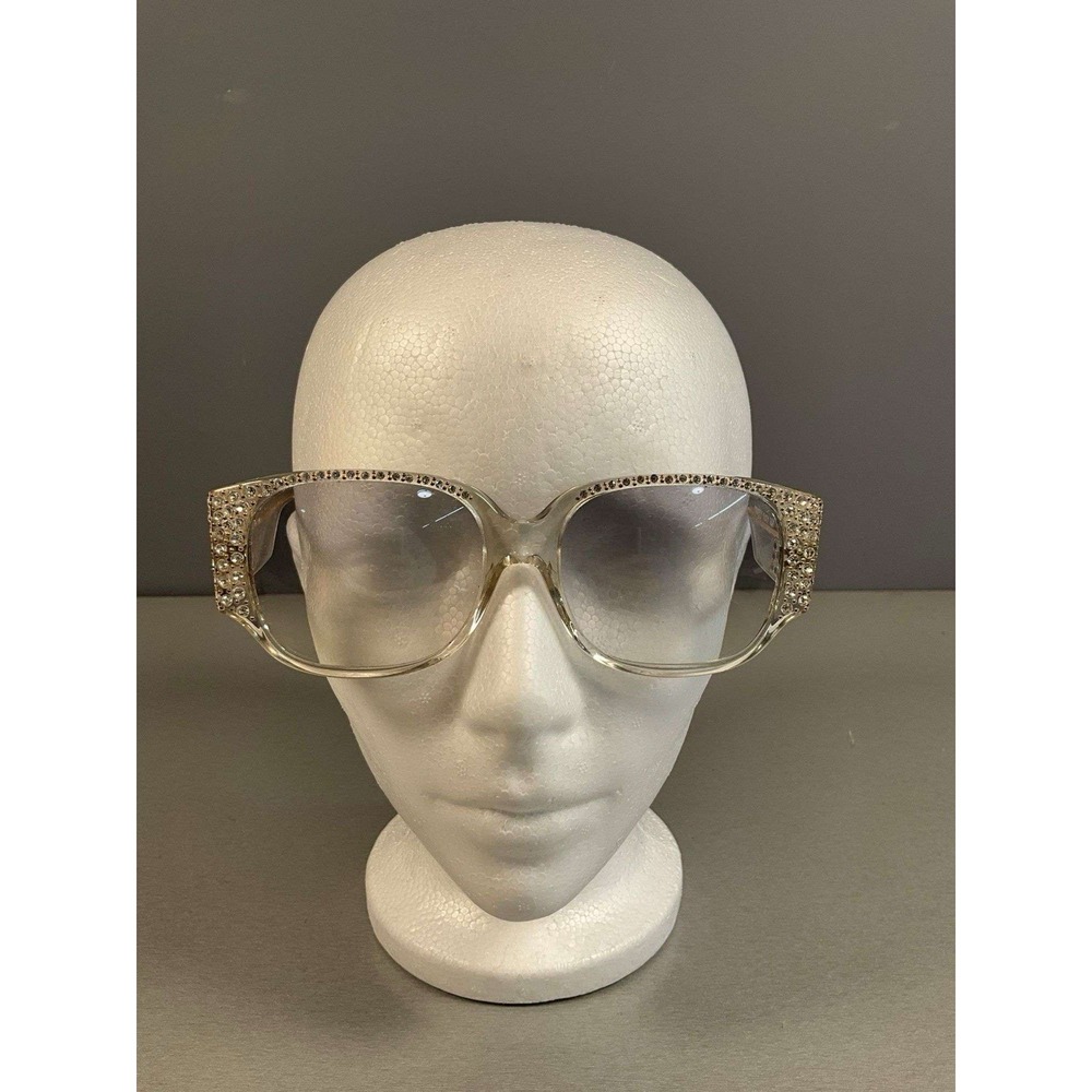 Emmanuelle Khanh Clear Eyeglasses Rhinestone Frames Handmade France Private Eyes